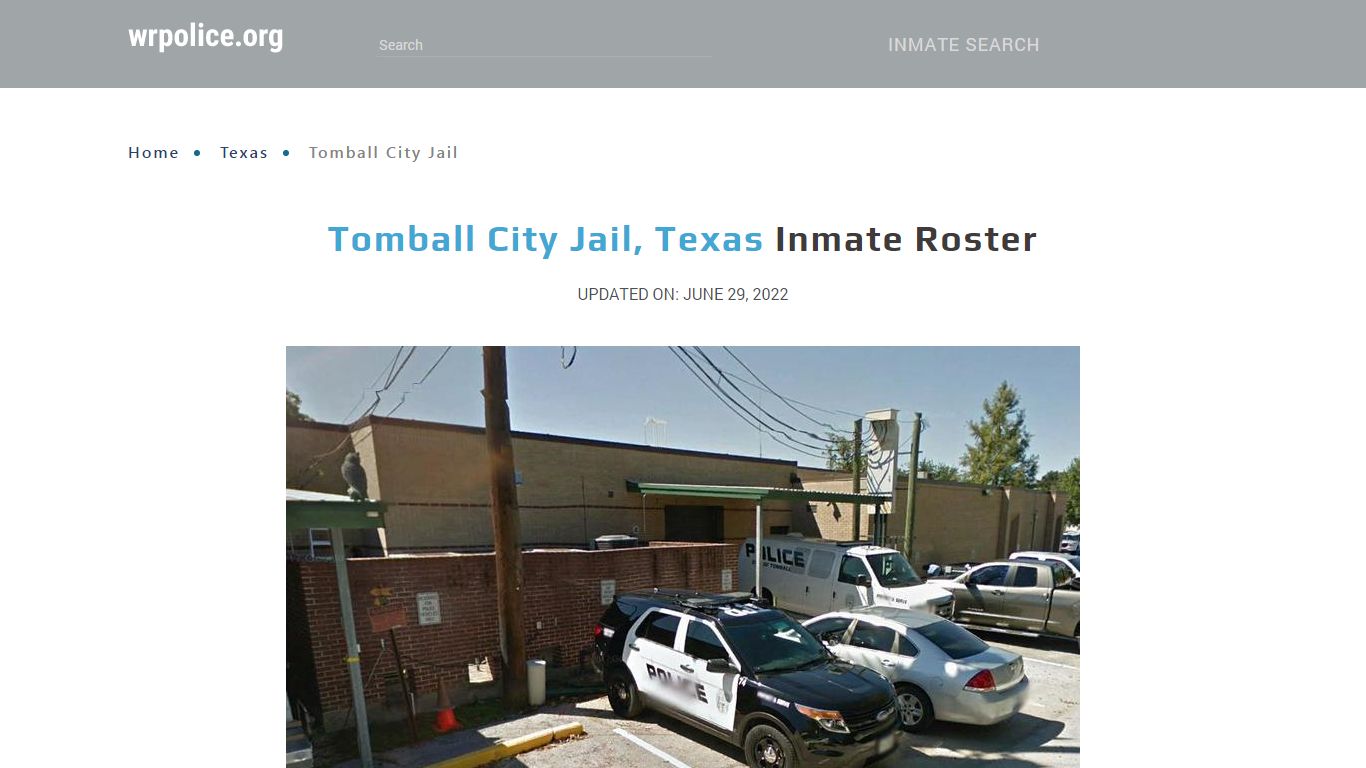 Tomball City Jail, Texas - Inmate Locator - wrpolice.org